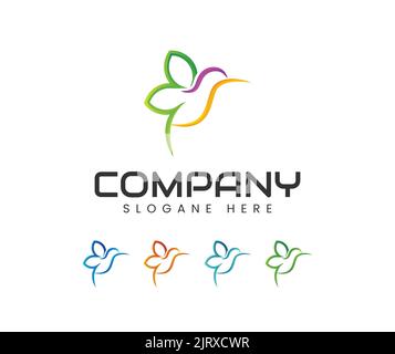 Hummingbird logo design. Beautiful Creative Bird Logo Design Vector Stock Vector