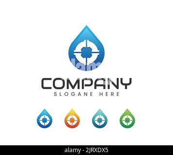 Waterline plumbing logo design template vector. Creative Plumbing logo design concept template, symbols icons Stock Vector