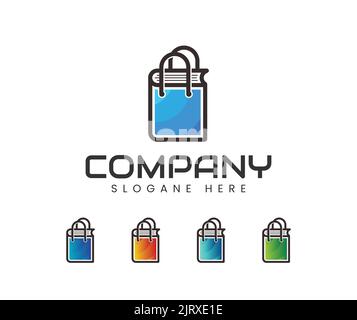 Book shop logo design. Online Shopping Logo. smart learning education book shop store vector logo design template Stock Vector