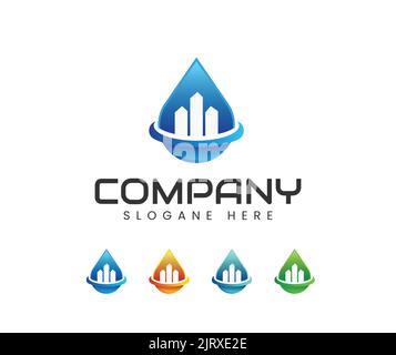 Plumbing logo template design. financial water drop vector logo concept design template Stock Vector