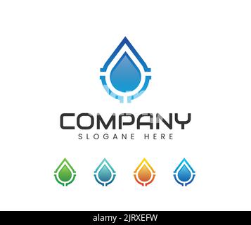 Plumbing logo template design. Plumbing Service Logo Template, Water Service Logo Stock Vector