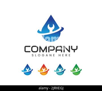Plumbing and service logo design. Fix Repair Services Logo Design Stock Vector