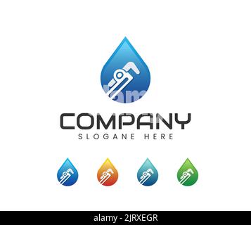 Plumbing repair logo design. symbol related to repair, repair of water or service Stock Vector