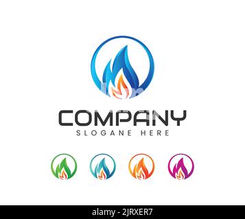 Fire flame logo. creative flame fire logo design vector illustration Stock Vector