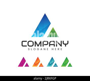 Modern triangle abstract logo design. Logo abstract loop triangle shape. Vector Stock Vector