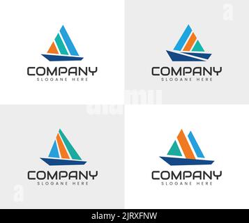 Sailing logo design template Stock Vector