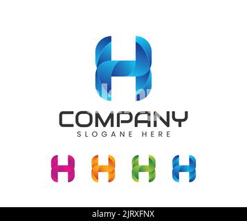 Modern letter h logo design. 3d letter modern and creative design Stock Vector