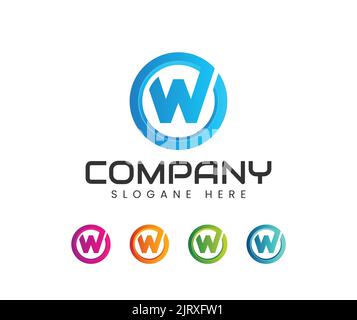Modern letter 3d w logo. 3D Letter w logo Design Stock Vector