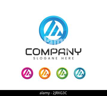Modern 3d letter a logo design Stock Vector