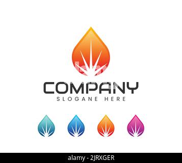 Abstract water splash logo. fire flame logo design Stock Vector