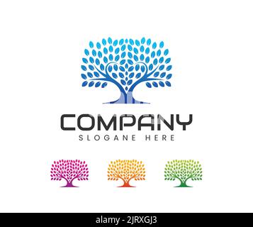 Abstract love tree logo. people, tree, leaf, ecology, nature, logo, wellness, healthy, life Stock Vector