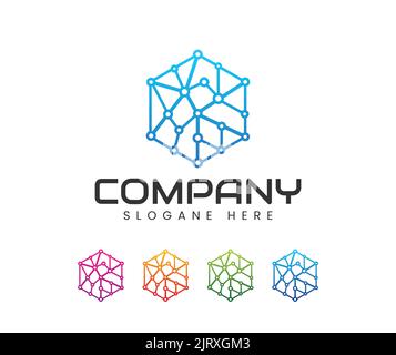 Hexagon technology logo design. Business technology science theme. Creative Hexagon Technology Logo Design Vector Symbol Illustration Stock Vector