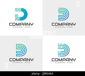 Collection of letter d logo. Collection of letter d logo design inspiration template. abstract letter d, a logo template. icons for business Stock Vector