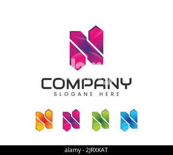 Creative and modern N letter logo design. N. N Logo Design, Initial N Logo template Stock Vector