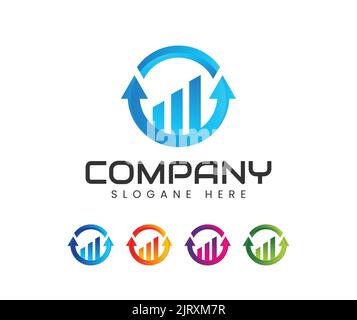 Business finance investment logo design. Strong business and finance for successful entrepreneurs and bank economy Stock Vector