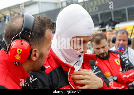 Mogyorod, Hungary. July 31th 2022. Formula 1 Hungarian Grand Prix at Hungaroring, Hungary. Pictured: Charles Leclerc (MON) of Ferrari Stock Photo