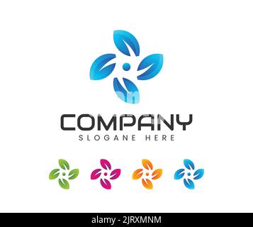 Four leaf logo concept design. Symbol graphic template element Stock Vector