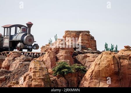 The Big Thunder Mountain Railroad of Walt Disney in Disneyland, Paris, France Stock Photo