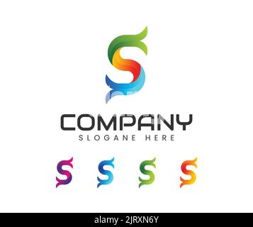 Letter s logo template in slices design style. Stock Vector