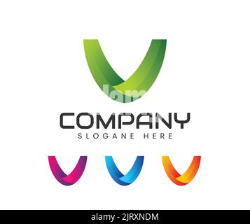 Modern 3d letter v logo design. letter v 3d gradient symbol logo vector. Letter V logo concept. Vector illustration Stock Vector