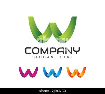 Modern 3d letter w logo design. Alphabet logo design, letter W. Letter W Abstract Logo Symbol Stock Vector