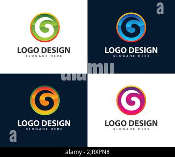 Abstract letter g modern 3d logo design. Abstract icons for letter G Stock Vector