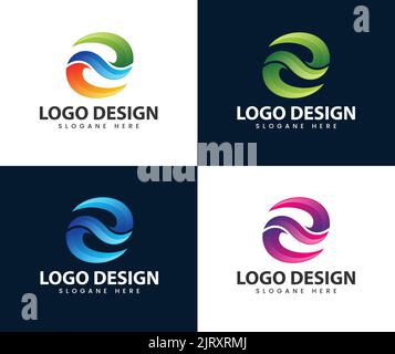 Abstract modern letter e logo design. Abstract icons for letter E. Modern unique creative letter E Stock Vector