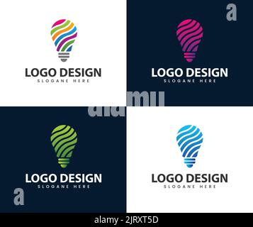 Abstract modern creative idea light bulb logo. Light bulb logo. Creative logo. Creative ideas concept. Idea icon. Power, energy, electricity, Idea bul Stock Vector