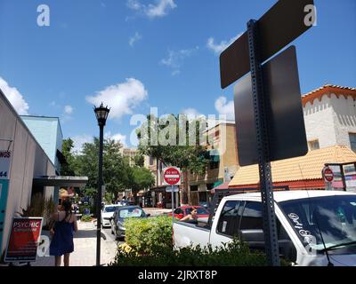 Views of Historic Downtown Cocoa, Florida in Summer Stock Photo