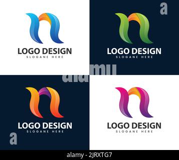 Initial letter mark n logo design. letter N for modern shape logo unique design Stock Vector