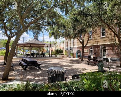 Views of Historic Downtown Cocoa, Florida in Summer Stock Photo