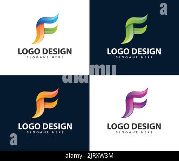 Abstract modern letter f logo design. Abstract icon for letter F Stock Vector
