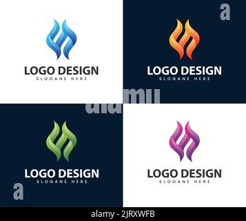 Abstract creative fire flame logo design. fire flame logo vector illustration Stock Vector