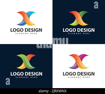 Modern infinity x letter logo design. letter x infinite logo design concept template Stock Vector