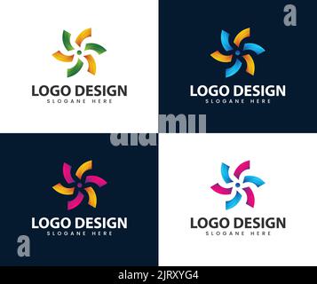 Abstract modern logo design inside circle dot Stock Vector