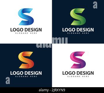 Modern 3d letter s logo design. Business corporate letter S logo design vector Stock Vector