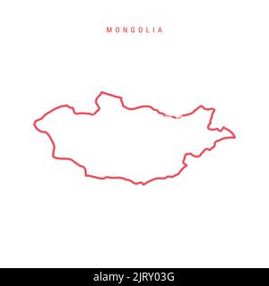 Mongolia Map Blank Vector Map Of The Country Borders Of Mongolia For   Mongolia Editable Outline Map Mongolian Red Border Country Name Adjust Line Weight Change To Any Color Vector Illustration 2jry03g 