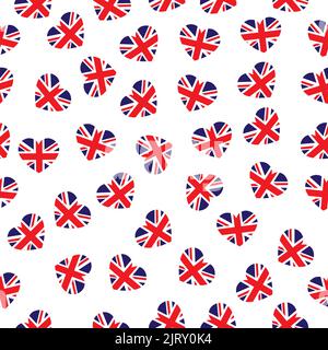 Pattern with flag of England. Seamless pattern with flag of the United Kingdom. United Kingdom pattern. UK seamless pattern. Illustration with flag UK Stock Vector