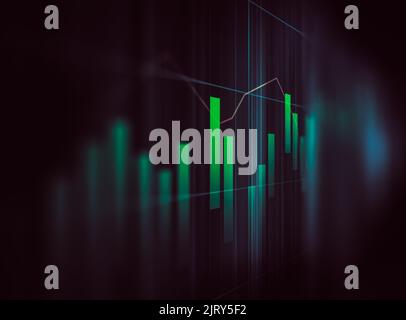 financial graph on technology abstract background represent financial crisis,financial meltdown Stock Photo