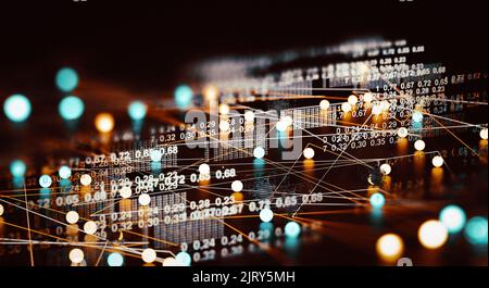 Data volume analysis and computer science industry.3d illustration Stock Photo
