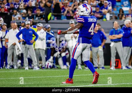 Buffalo Bills safety Jaquan Johnson (4) runs onto the field before