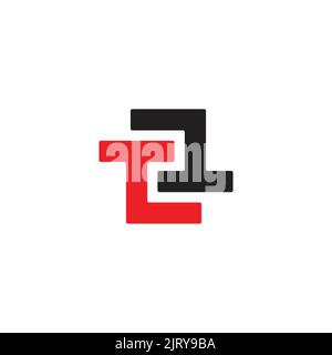 letter tt simple linked colorful geometric logo vector Stock Vector