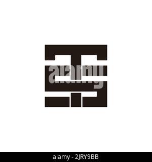 letter ts linked overlapping line logo vector Stock Vector