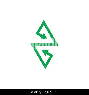 green financial exchange arrow symbol vector Stock Vector