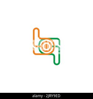 letter bq colorful lines art logo vector Stock Vector