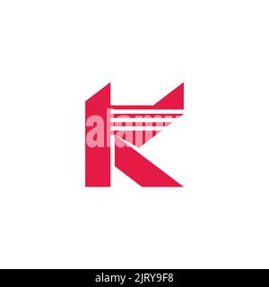 letter k stripes fast motion logo vector Stock Vector