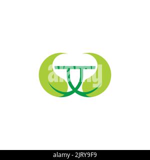 linked leaf geometric colorful nature logo vector Stock Vector