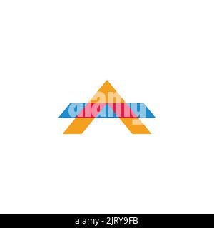 letter a mosaic colorful linked logo vector Stock Vector
