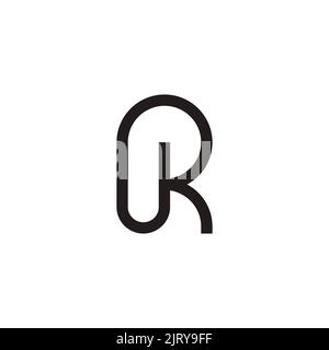 letter r k simple loop geometric line art logo vector Stock Vector