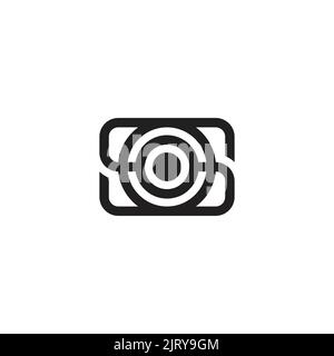 letter s stripes hypnotic symbol logo vector Stock Vector